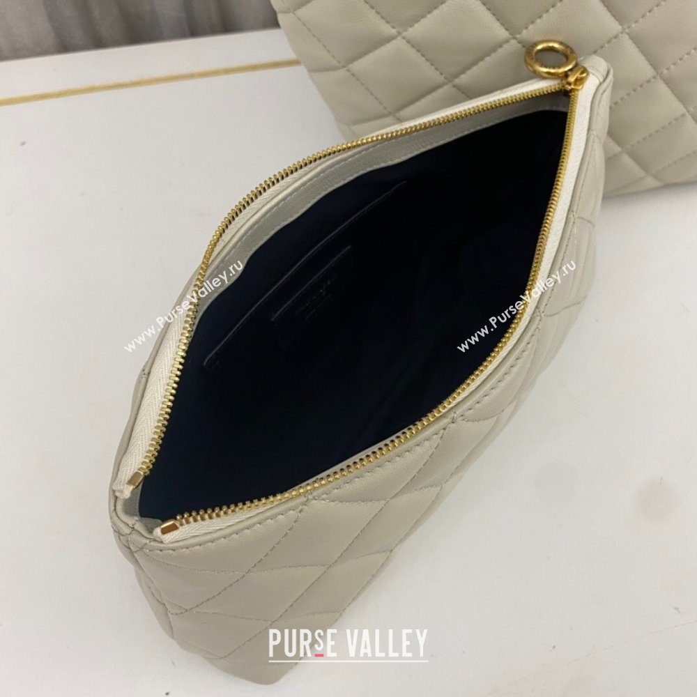 Saint Laurent Icare Maxi Shopping Bag in Quilted Nappa Leather 698651 White 2025 (nana-250924076)