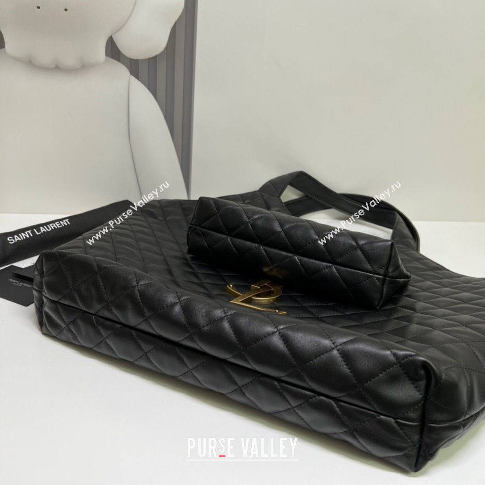 Saint Laurent Icare Maxi Shopping Bag in Quilted Nappa Leather 698651 Black 2025 (nana-250924073)