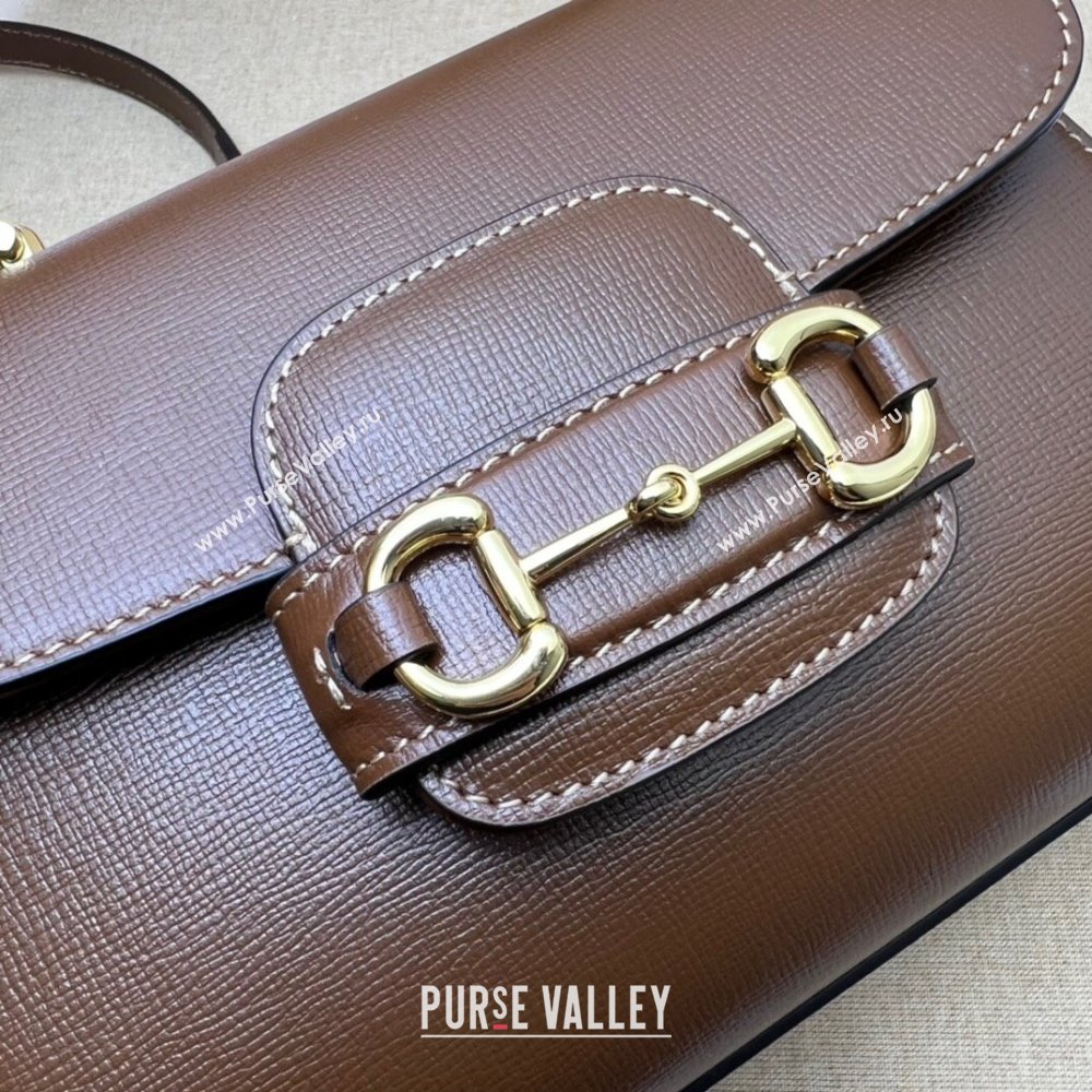 Gucci Horsebit 1955 Leather Small Top Handle Bag 703848 Dark Brown 2025 (DLH-250630115)