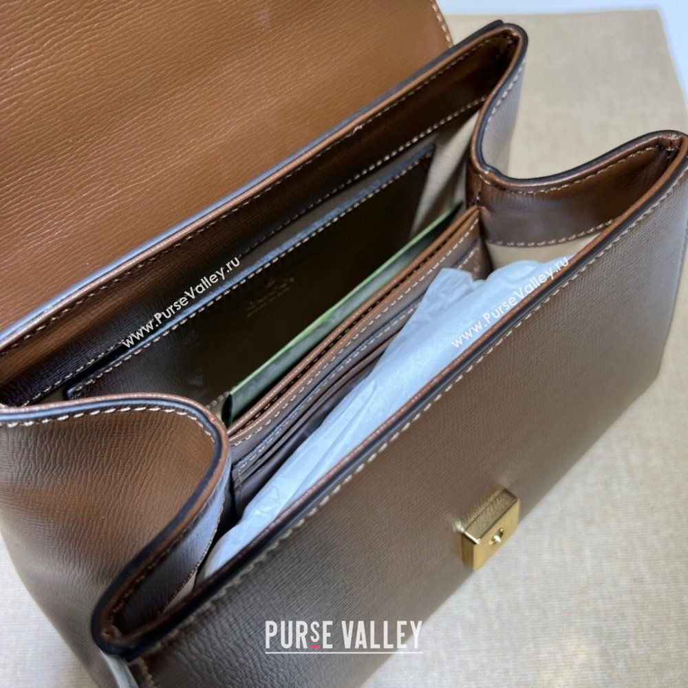 Gucci Horsebit 1955 Leather Small Top Handle Bag 703848 Dark Brown 2025 (DLH-250630115)