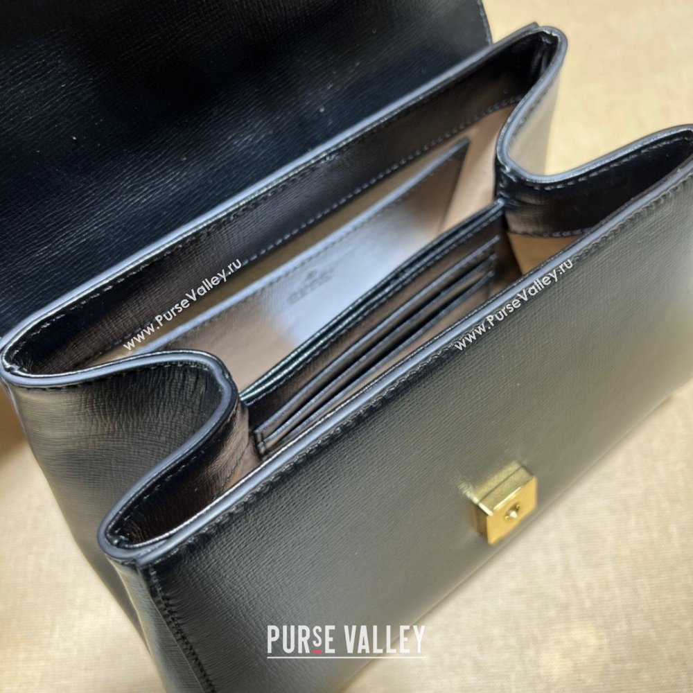 Gucci Horsebit 1955 Leather Small Top Handle Bag 703848 Black 2025 (DLH-250630109)