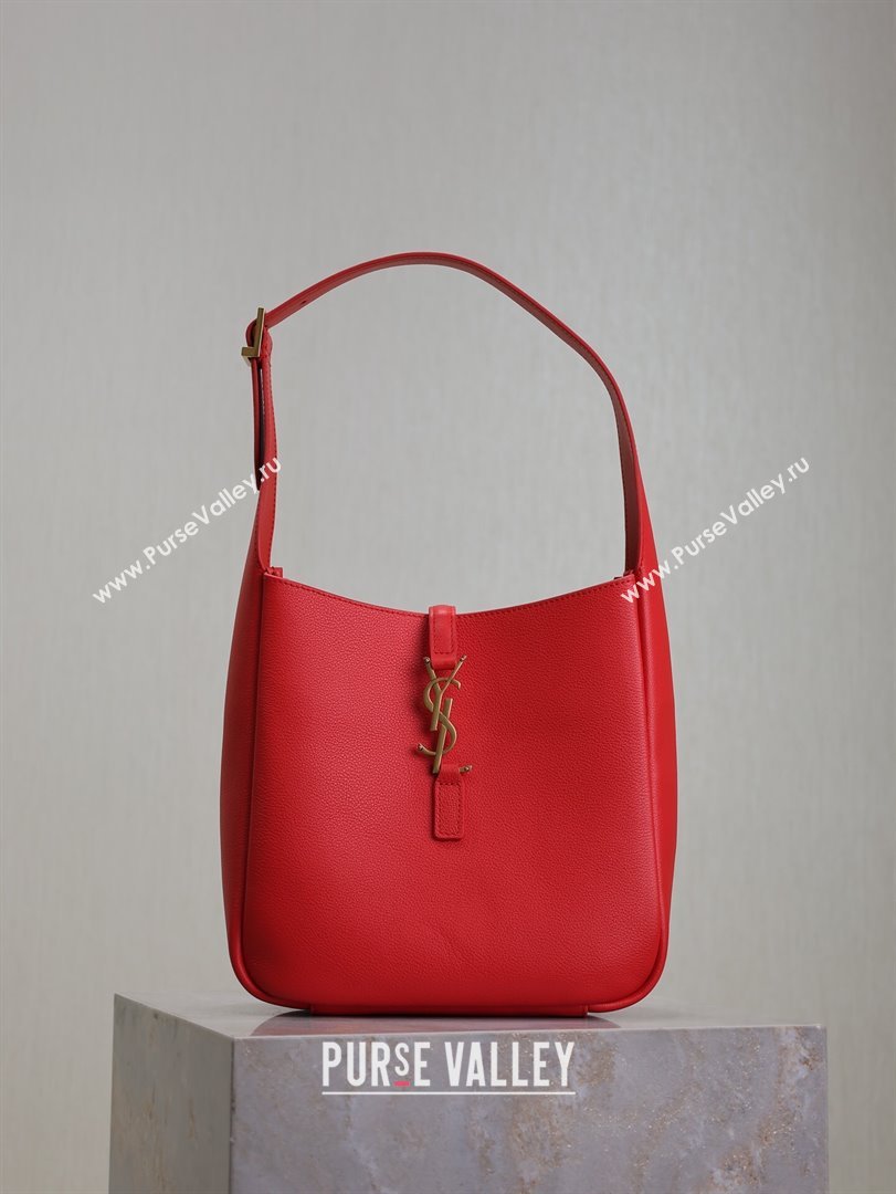 Saint Laurent LE 5 À 7 Supple Small Hobo Bag in Grained Leather 713938 Red 2024 (YY-241218023)