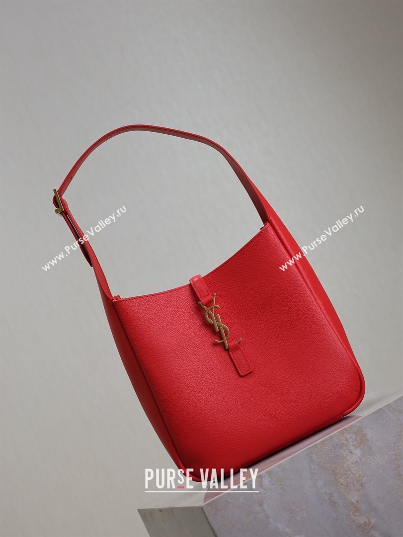 Saint Laurent LE 5 À 7 Supple Small Hobo Bag in Grained Leather 713938 Red 2024 (YY-241218023)