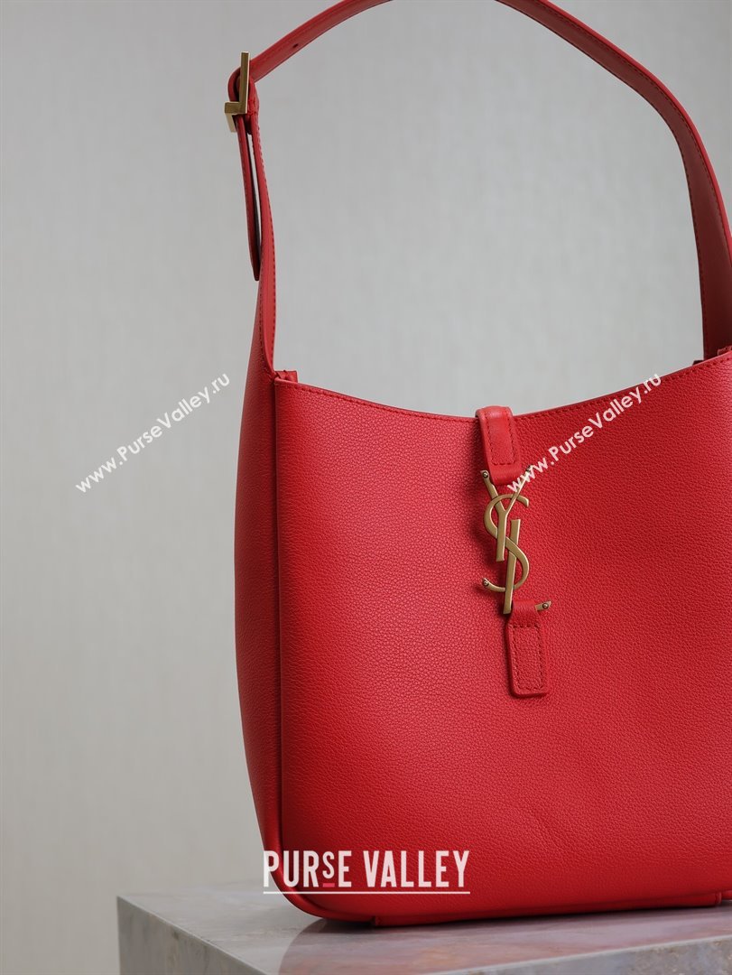 Saint Laurent LE 5 À 7 Supple Small Hobo Bag in Grained Leather 713938 Red 2024 (YY-241218023)