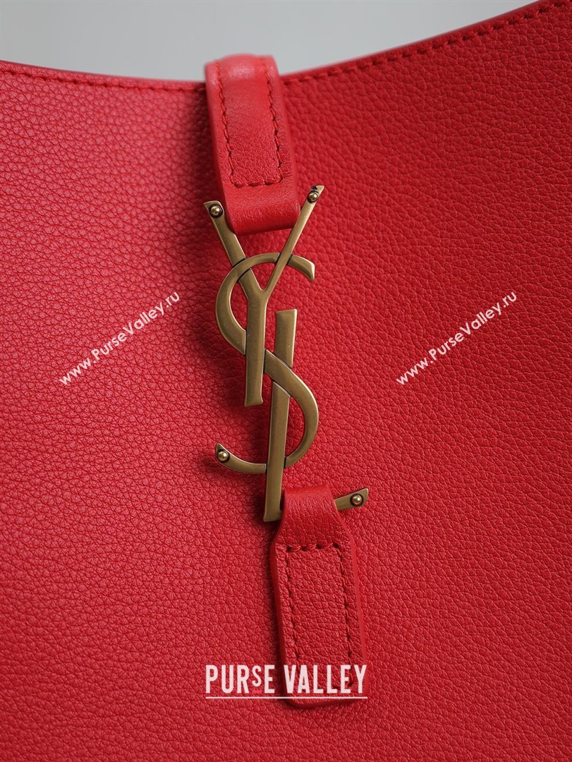 Saint Laurent LE 5 À 7 Supple Small Hobo Bag in Grained Leather 713938 Red 2024 (YY-241218023)