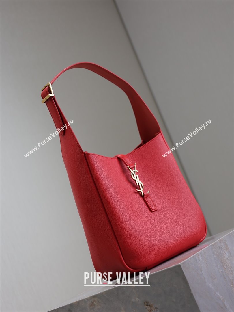 Saint Laurent LE 5 À 7 Supple Small Hobo Bag in Grained Leather 713938 Red 2024 (YY-241218023)