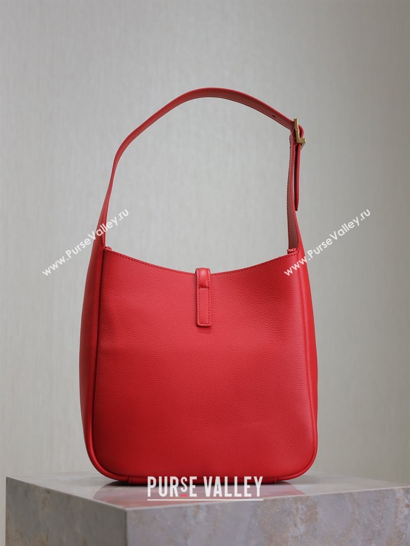 Saint Laurent LE 5 À 7 Supple Small Hobo Bag in Grained Leather 713938 Red 2024 (YY-241218023)