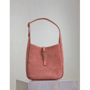 Saint Laurent LE 5 À 7 Supple Small Hobo Bag in Suede 713938 Light Pink 2024 (YY-241218016)