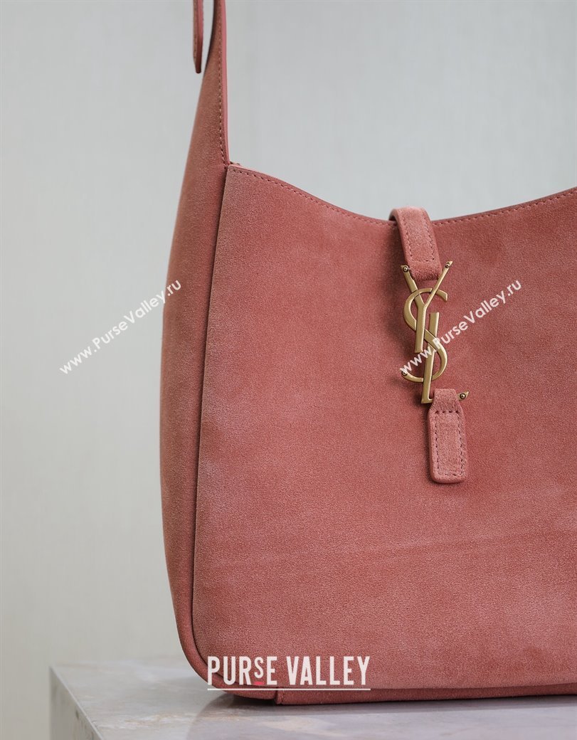 Saint Laurent LE 5 À 7 Supple Small Hobo Bag in Suede 713938 Light Pink 2024 (YY-241218016)