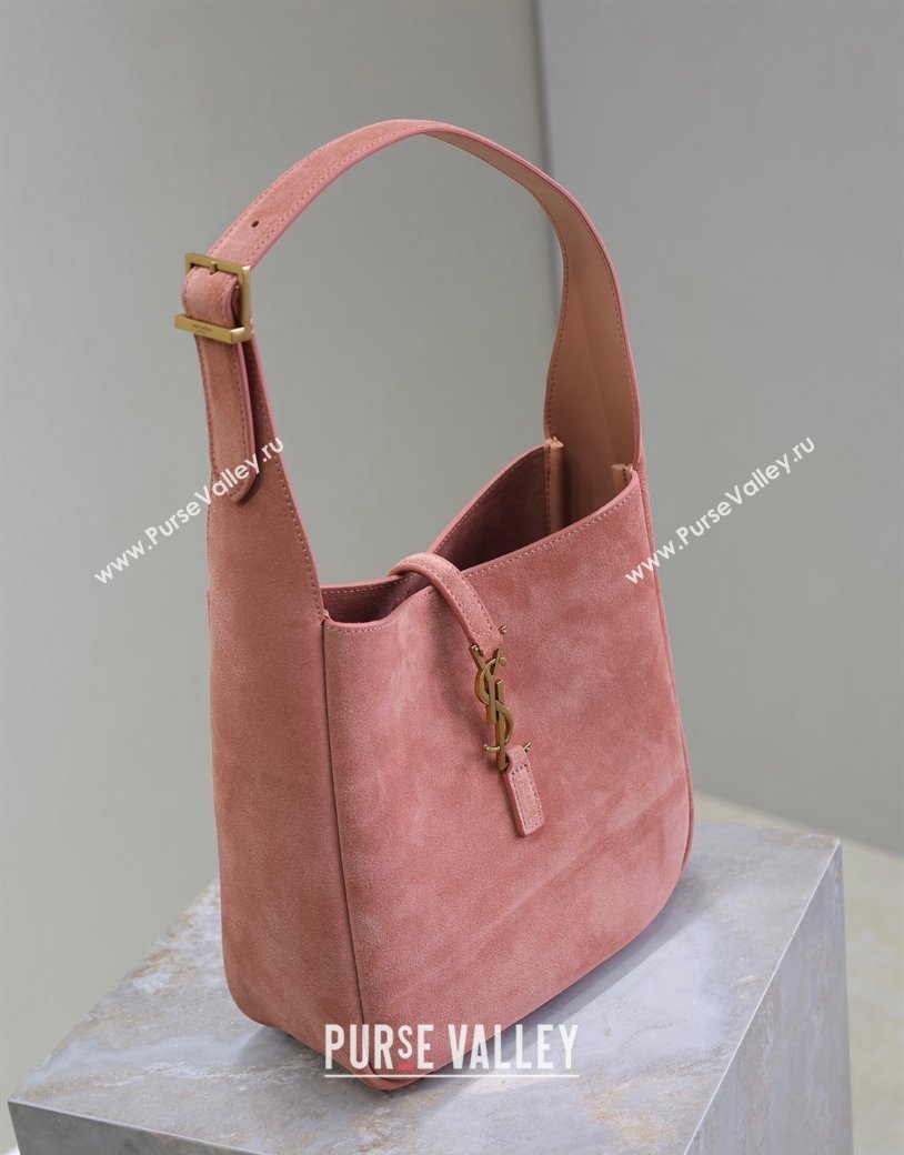 Saint Laurent LE 5 À 7 Supple Small Hobo Bag in Suede 713938 Light Pink 2024 (YY-241218016)