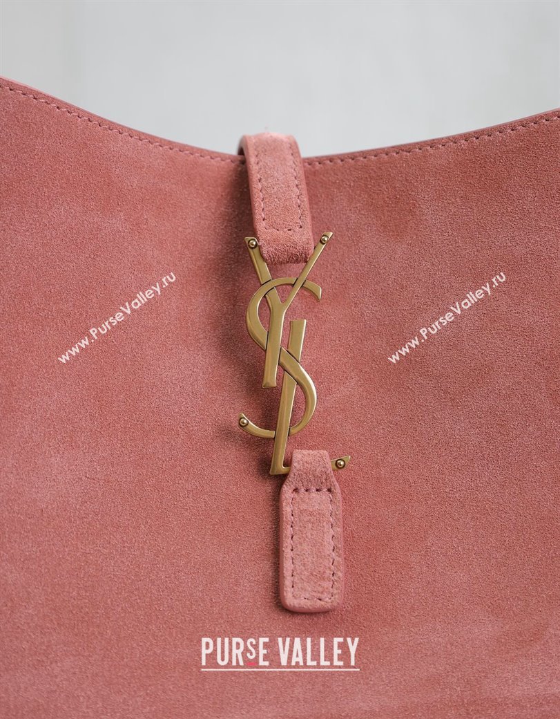 Saint Laurent LE 5 À 7 Supple Small Hobo Bag in Suede 713938 Light Pink 2024 (YY-241218016)