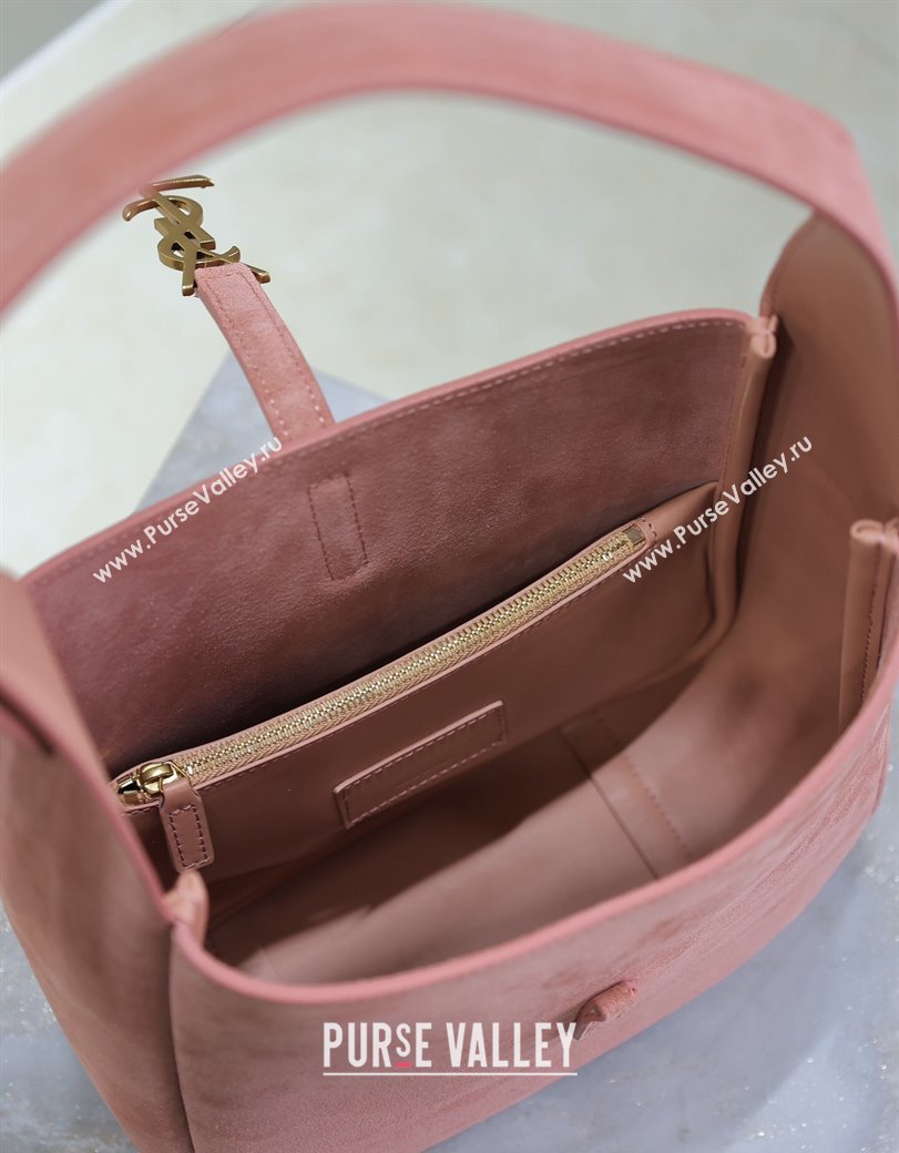 Saint Laurent LE 5 À 7 Supple Small Hobo Bag in Suede 713938 Light Pink 2024 (YY-241218016)