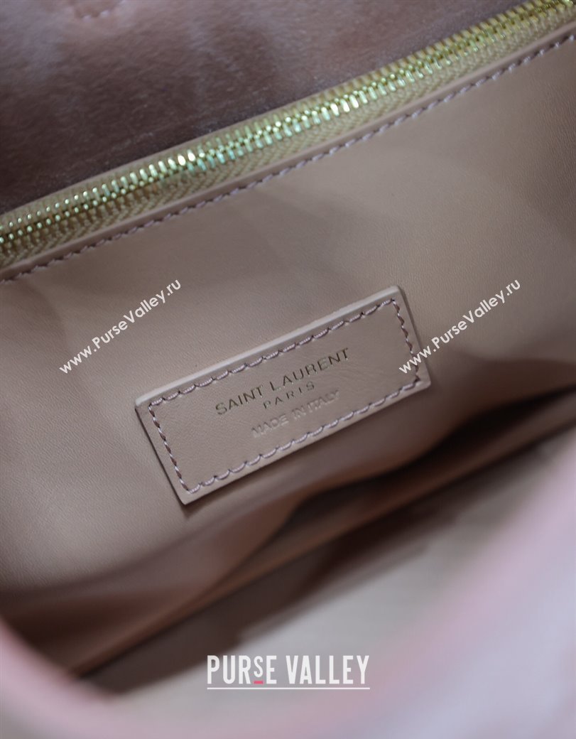 Saint Laurent LE 5 À 7 Supple Small Hobo Bag in Suede 713938 Light Pink 2024 (YY-241218016)