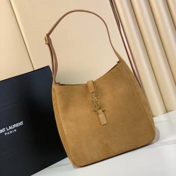 Saint Laurent LE 5 À 7 Supple Small Hobo Bag in Suede 713938 Golden Leaf 2024 (YY-241218017)