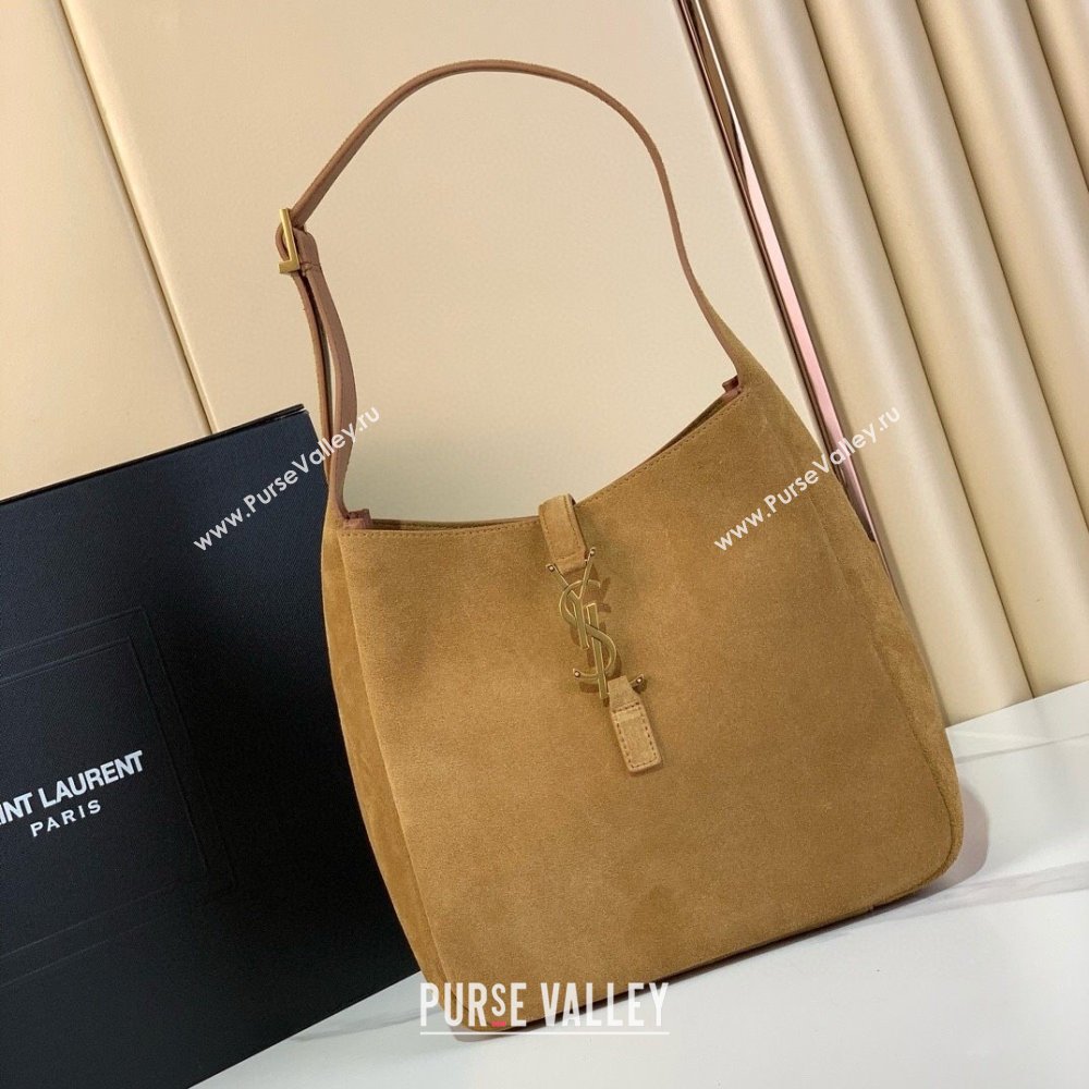 Saint Laurent LE 5 À 7 Supple Small Hobo Bag in Suede 713938 Golden Leaf 2024 (YY-241218017)