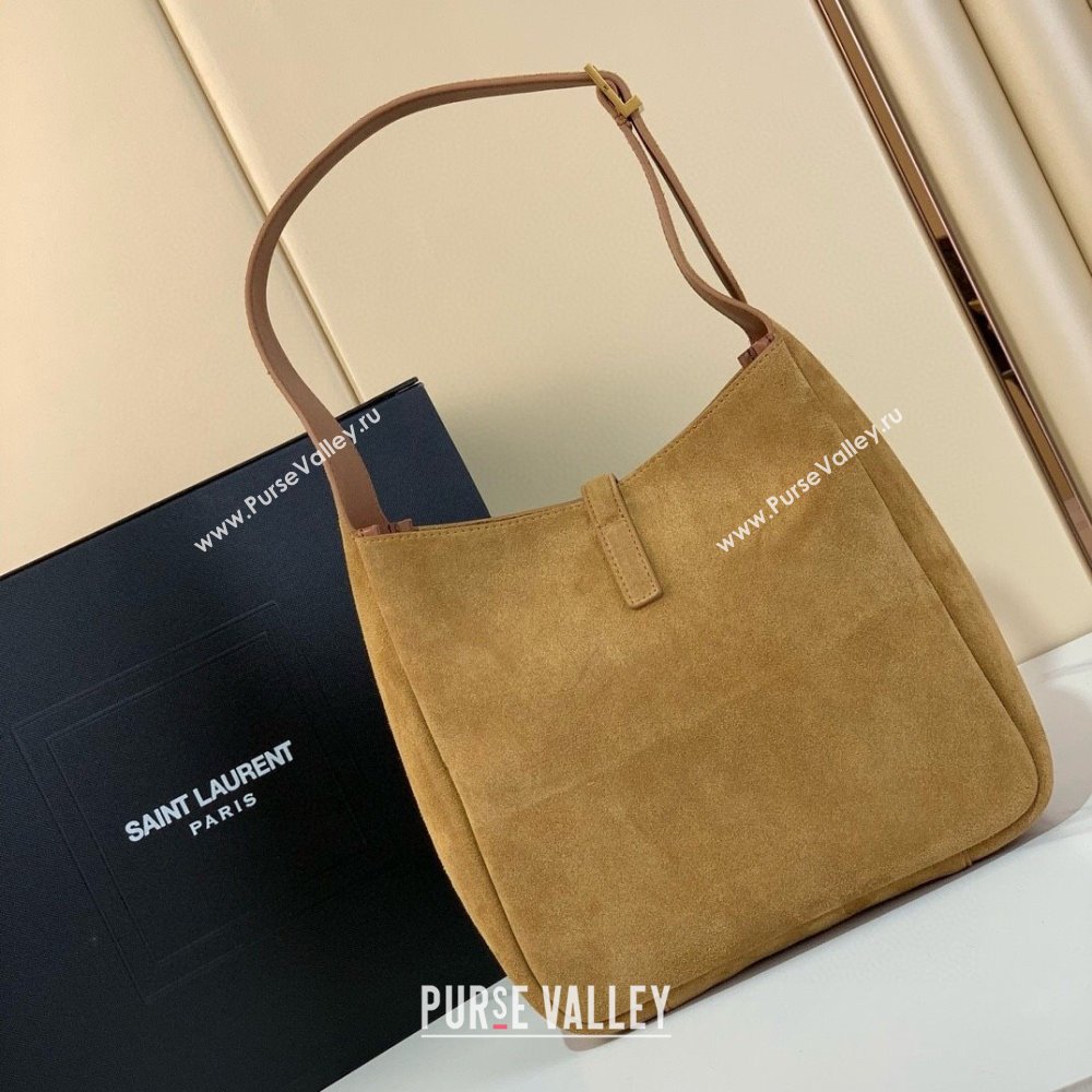 Saint Laurent LE 5 À 7 Supple Small Hobo Bag in Suede 713938 Golden Leaf 2024 (YY-241218017)