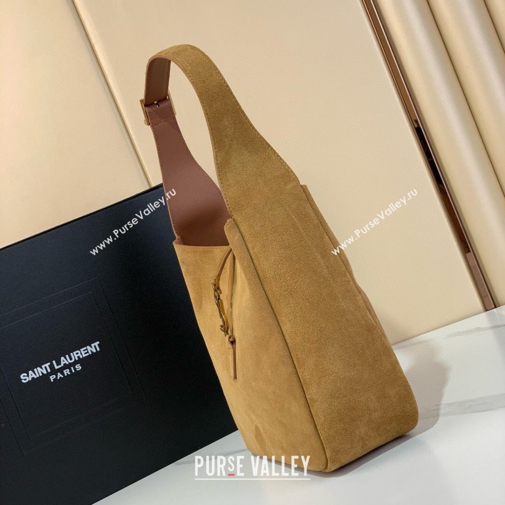 Saint Laurent LE 5 À 7 Supple Small Hobo Bag in Suede 713938 Golden Leaf 2024 (YY-241218017)