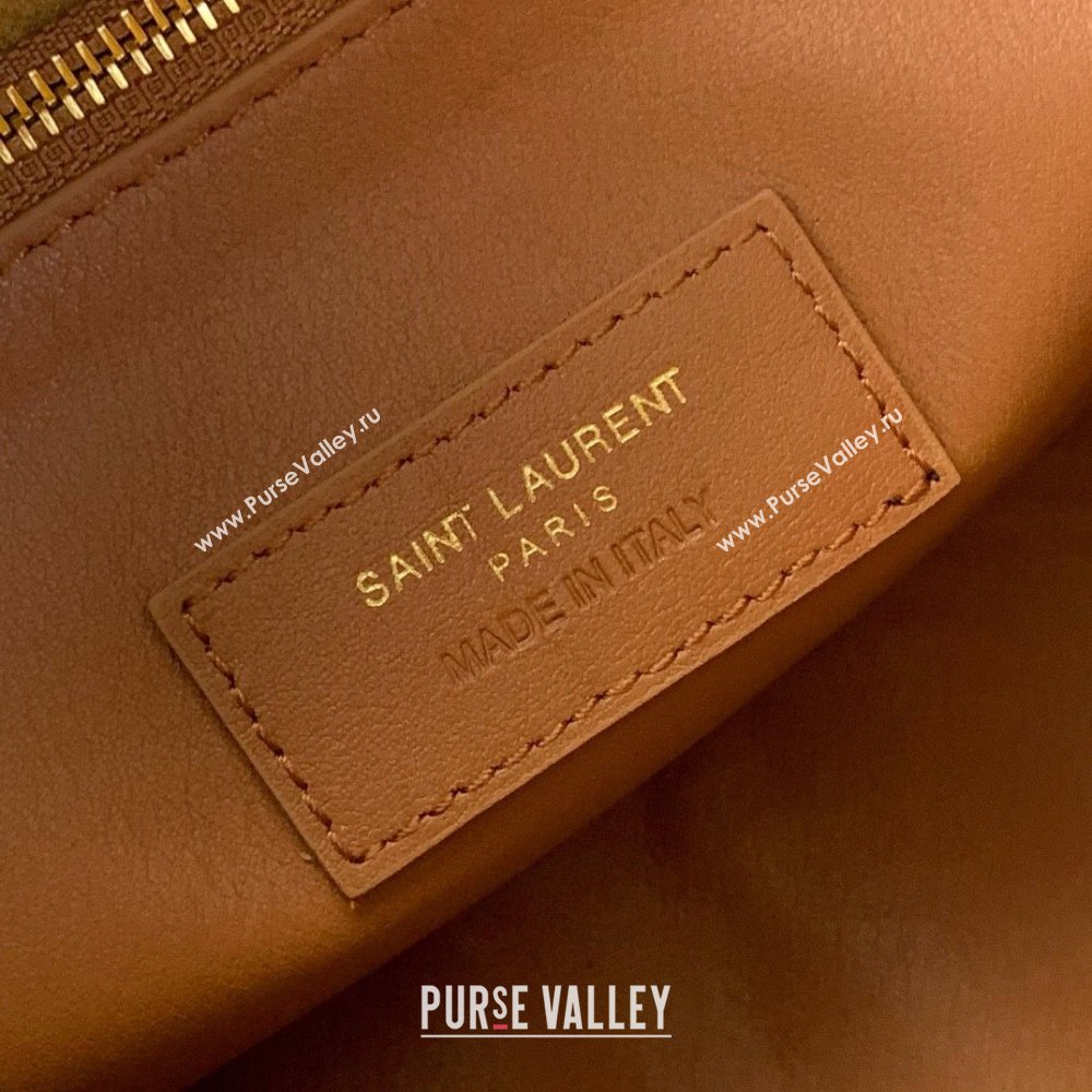 Saint Laurent LE 5 À 7 Supple Small Hobo Bag in Suede 713938 Golden Leaf 2024 (YY-241218017)