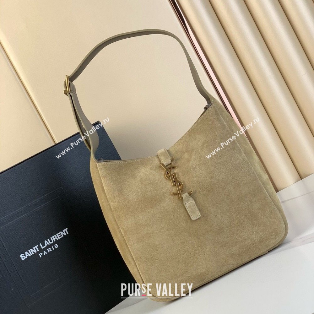 Saint Laurent LE 5 À 7 Supple Small Hobo Bag in Suede 713938 Barley Green 2024 (YY-241218018)