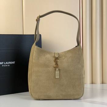 Saint Laurent LE 5 À 7 Supple Small Hobo Bag in Suede 713938 Barley Green 2024 (YY-241218018)