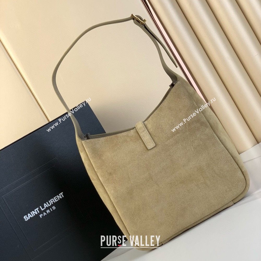 Saint Laurent LE 5 À 7 Supple Small Hobo Bag in Suede 713938 Barley Green 2024 (YY-241218018)