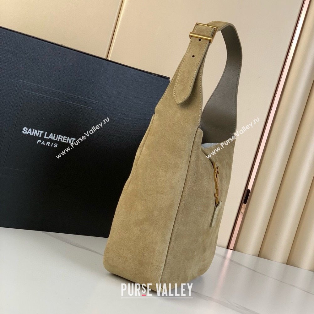 Saint Laurent LE 5 À 7 Supple Small Hobo Bag in Suede 713938 Barley Green 2024 (YY-241218018)