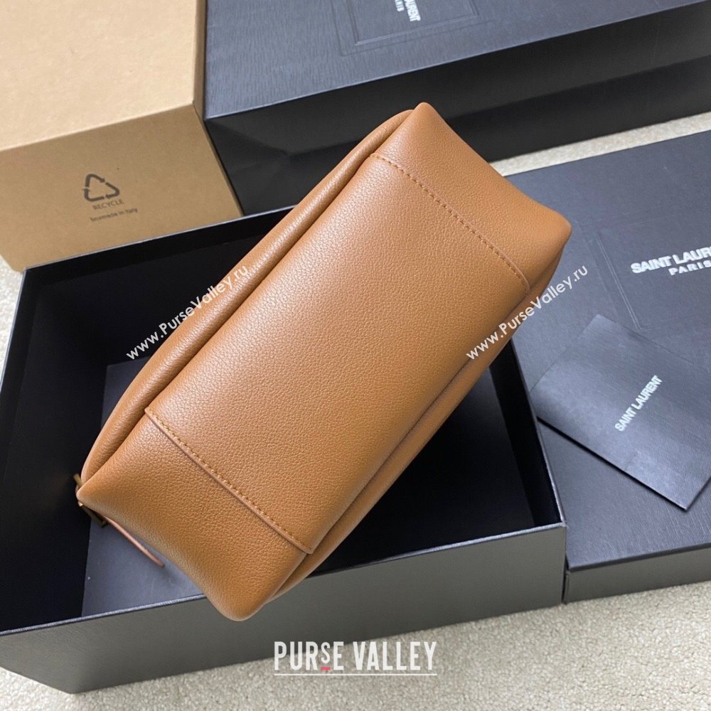 Saint Laurent LE 5 À 7 Supple Small Hobo Bag in Grained Leather 713938 Caramel Brown 2024 (YY-241218019)