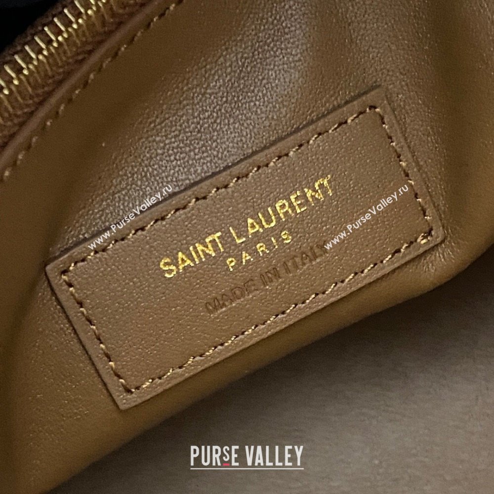 Saint Laurent LE 5 À 7 Supple Small Hobo Bag in Grained Leather 713938 Caramel Brown 2024 (YY-241218019)