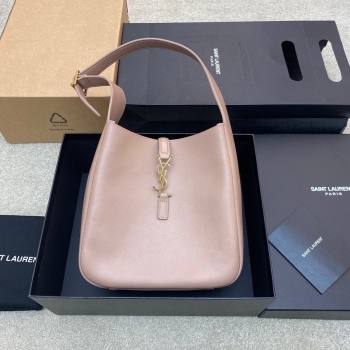 Saint Laurent LE 5 À 7 Supple Small Hobo Bag in Grained Leather 713938 Nude Pink 2024 (YY-241218020)