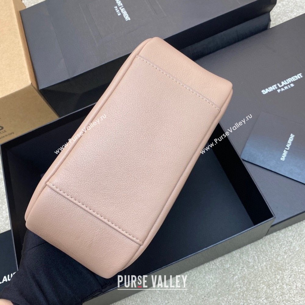 Saint Laurent LE 5 À 7 Supple Small Hobo Bag in Grained Leather 713938 Nude Pink 2024 (YY-241218020)