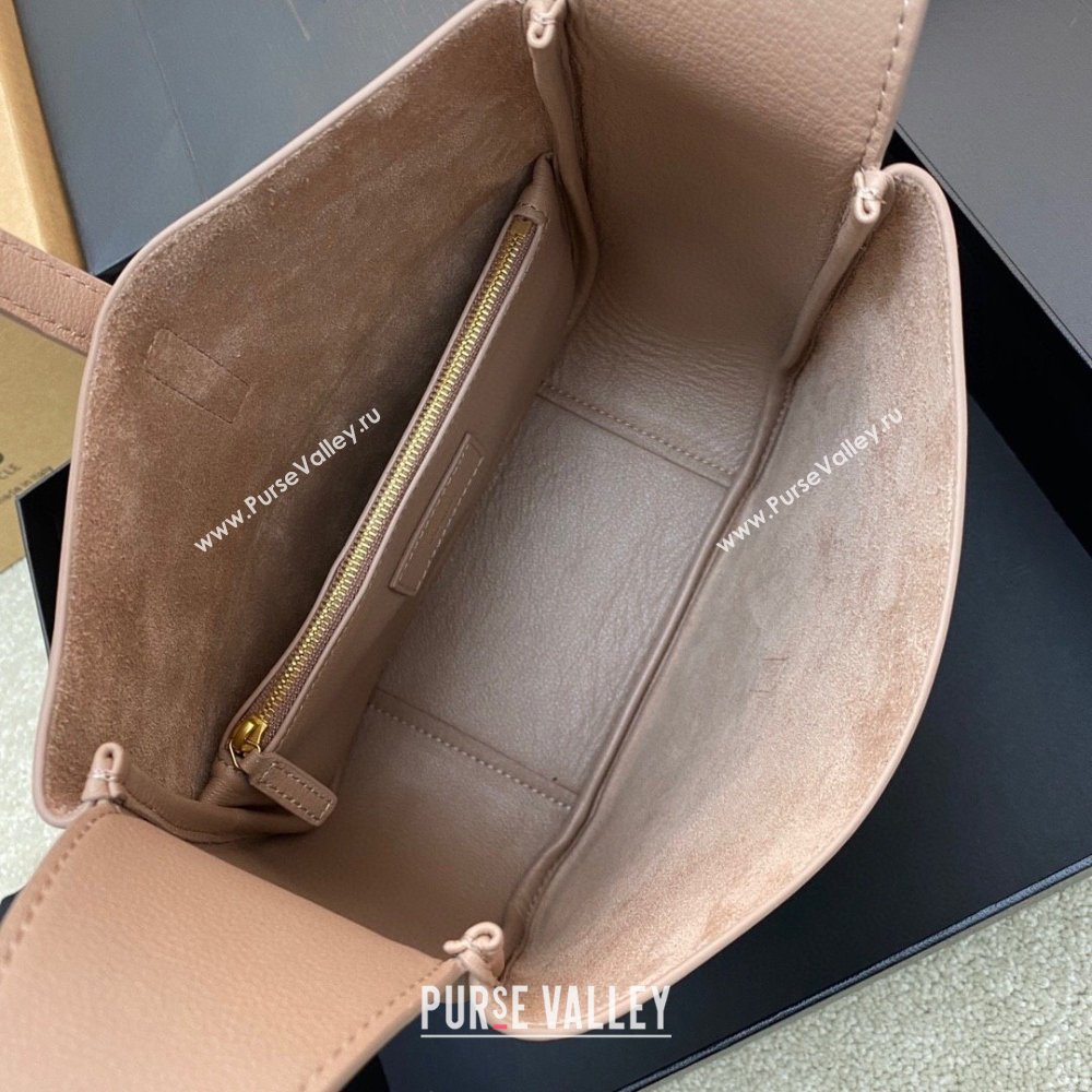 Saint Laurent LE 5 À 7 Supple Small Hobo Bag in Grained Leather 713938 Nude Pink 2024 (YY-241218020)