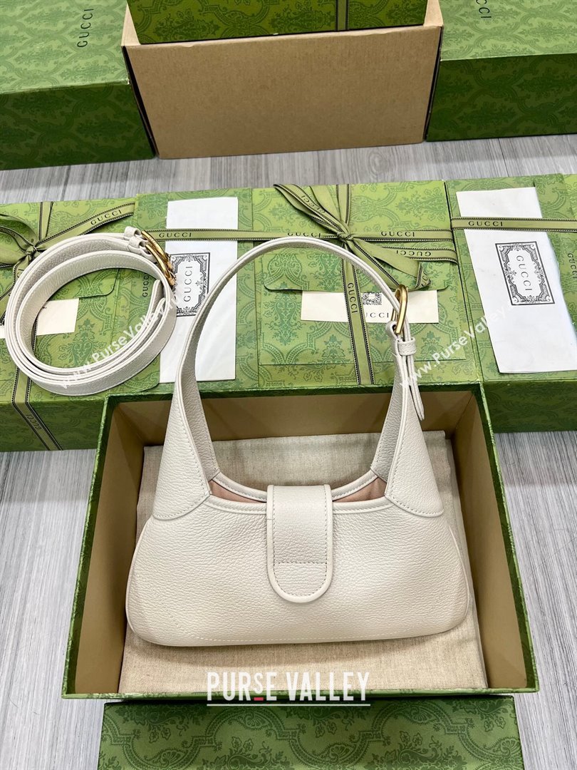 Gucci Aphrodite Small Shoulder Bag in Soft Leather 735106 White 2023 (DLH-231209029)