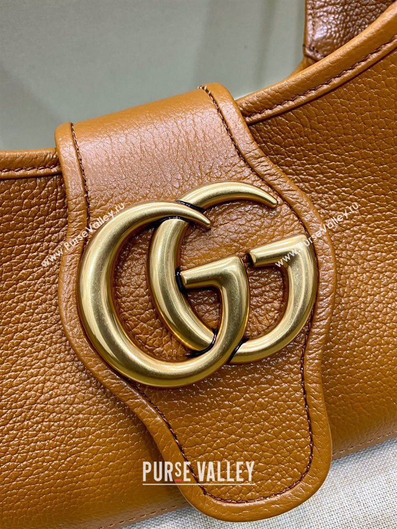 Gucci Aphrodite Small Shoulder Bag in Soft Leather 735106 Brown 2023 (DLH-231209028)