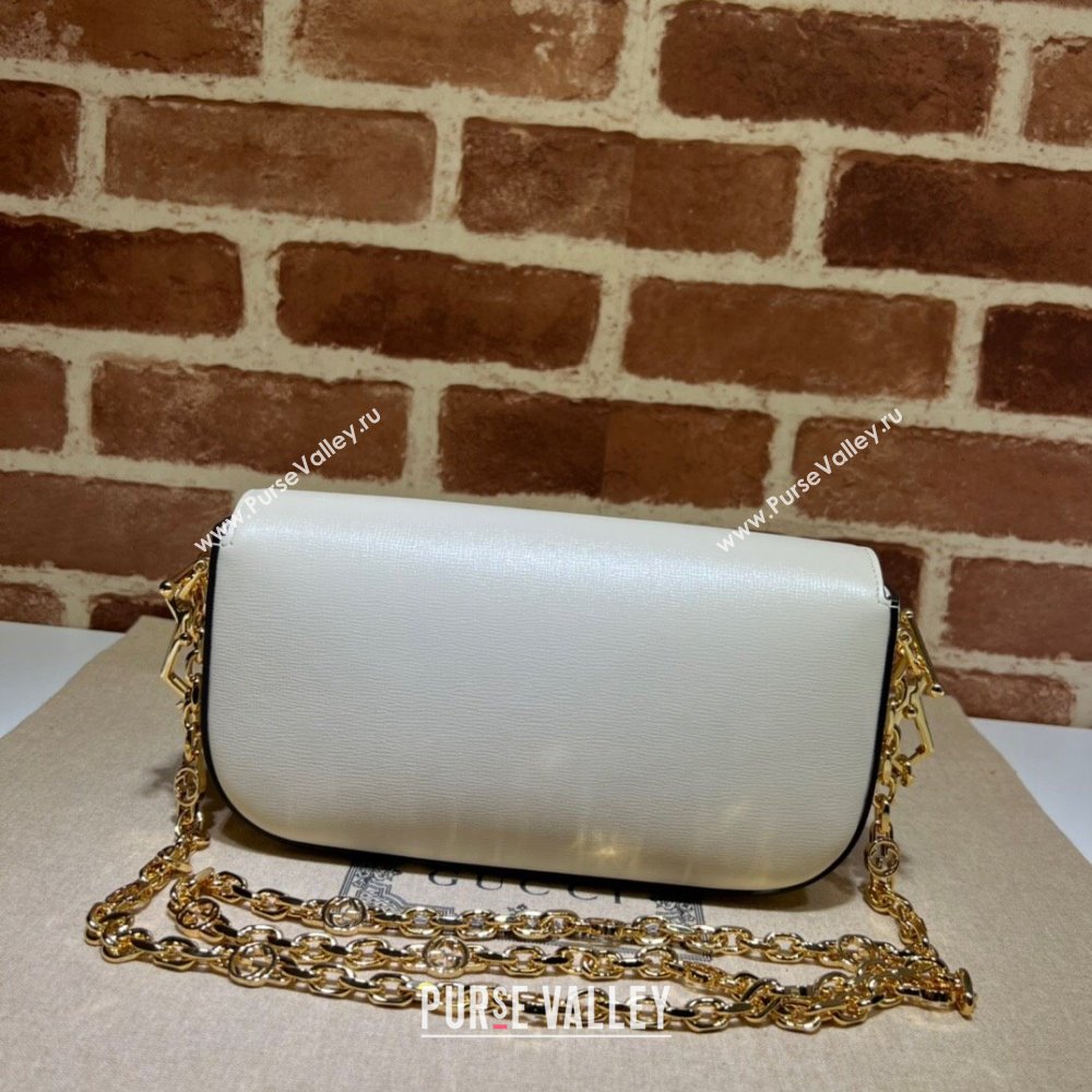 Gucci Horsebit 1955 small shoulder bag in Leather White/Gold 2025 735178 (DLH-250630122)