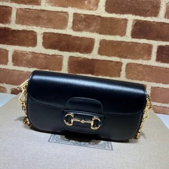 Gucci Horsebit 1955 small shoulder bag in Leather Black/Gold 2025 735178 (DLH-250630123)
