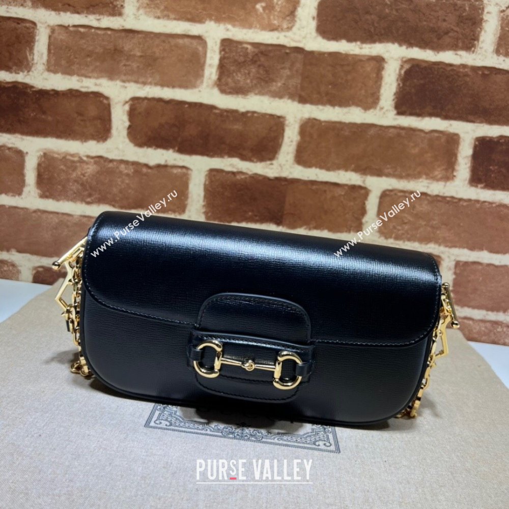Gucci Horsebit 1955 small shoulder bag in Leather Black/Gold 2025 735178 (DLH-250630123)