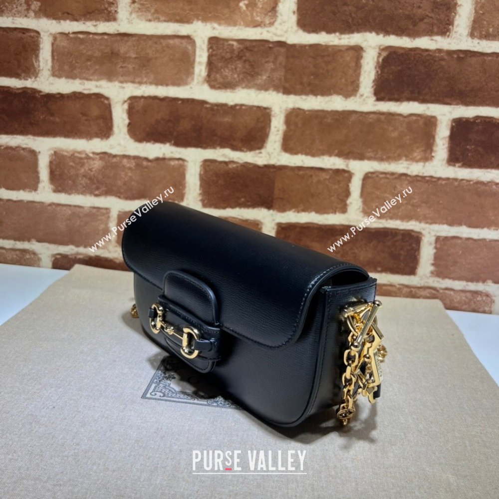Gucci Horsebit 1955 small shoulder bag in Leather Black/Gold 2025 735178 (DLH-250630123)