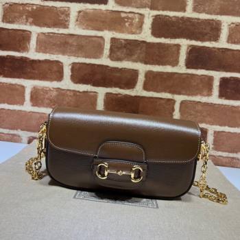 Gucci Horsebit 1955 small shoulder bag in Leather Dark Brown 2025 735178 (DLH-250630121)