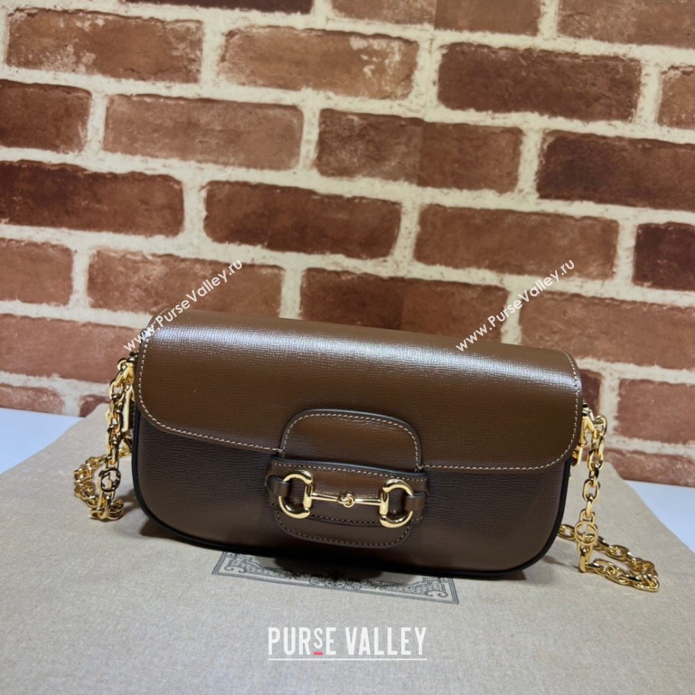 Gucci Horsebit 1955 small shoulder bag in Leather Dark Brown 2025 735178 (DLH-250630121)
