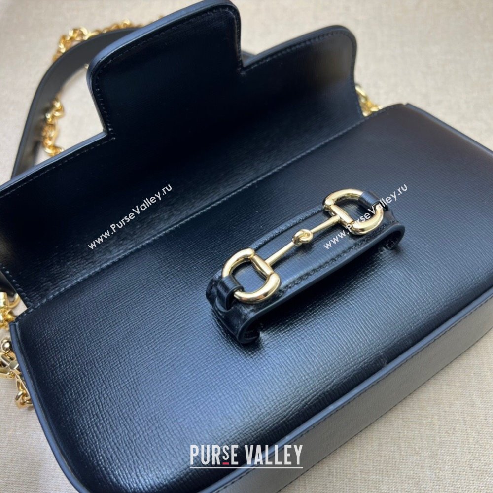 Gucci Horsebit 1955 small shoulder bag in Leather Black/Gold 2025 735178 (DLH-250630123)