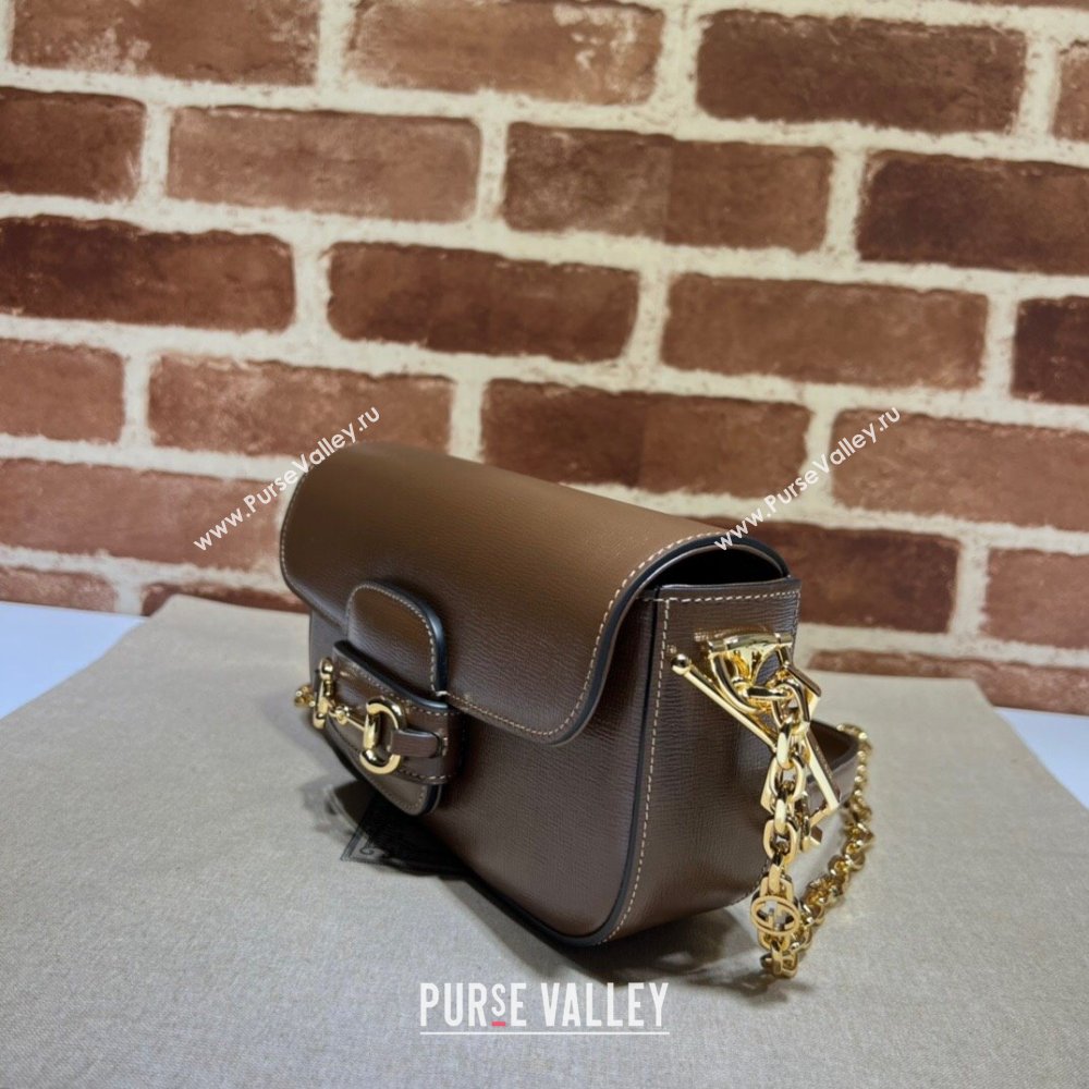 Gucci Horsebit 1955 small shoulder bag in Leather Dark Brown 2025 735178 (DLH-250630121)