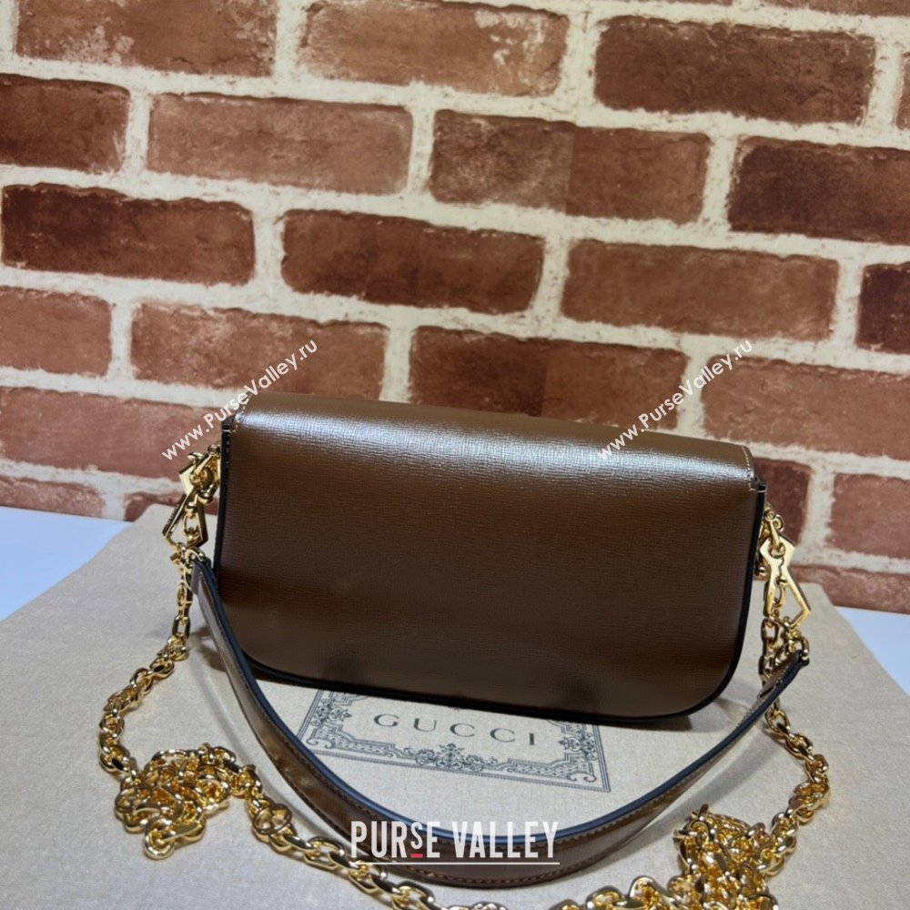 Gucci Horsebit 1955 small shoulder bag in Leather Dark Brown 2025 735178 (DLH-250630121)