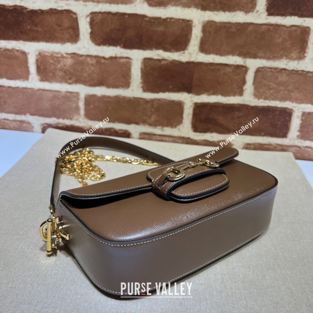 Gucci Horsebit 1955 small shoulder bag in Leather Dark Brown 2025 735178 (DLH-250630121)