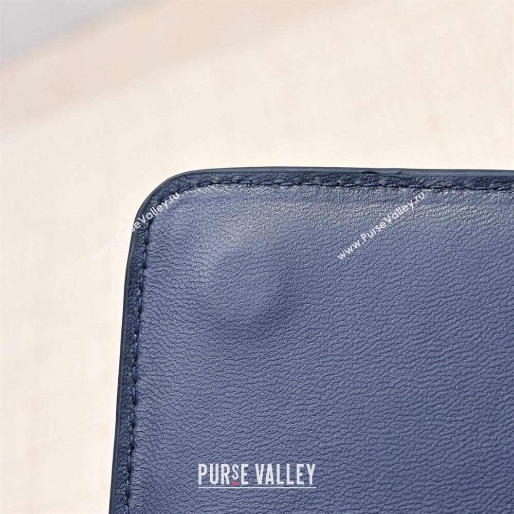 Bottega Veneta Long Clutch Bag Andiamo in Intrecciato Suede Blue 2025 741511 (WT-251119032)