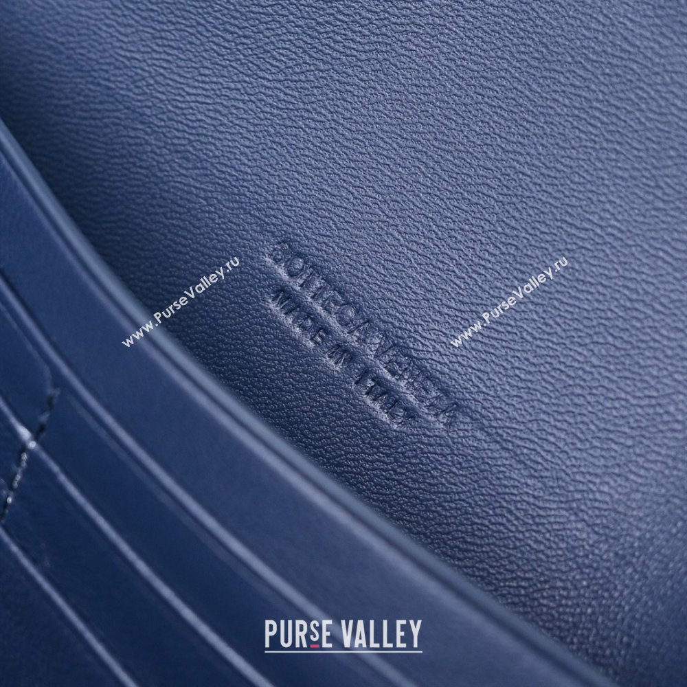 Bottega Veneta Long Clutch Bag Andiamo in Intrecciato Suede Blue 2025 741511 (WT-251119032)