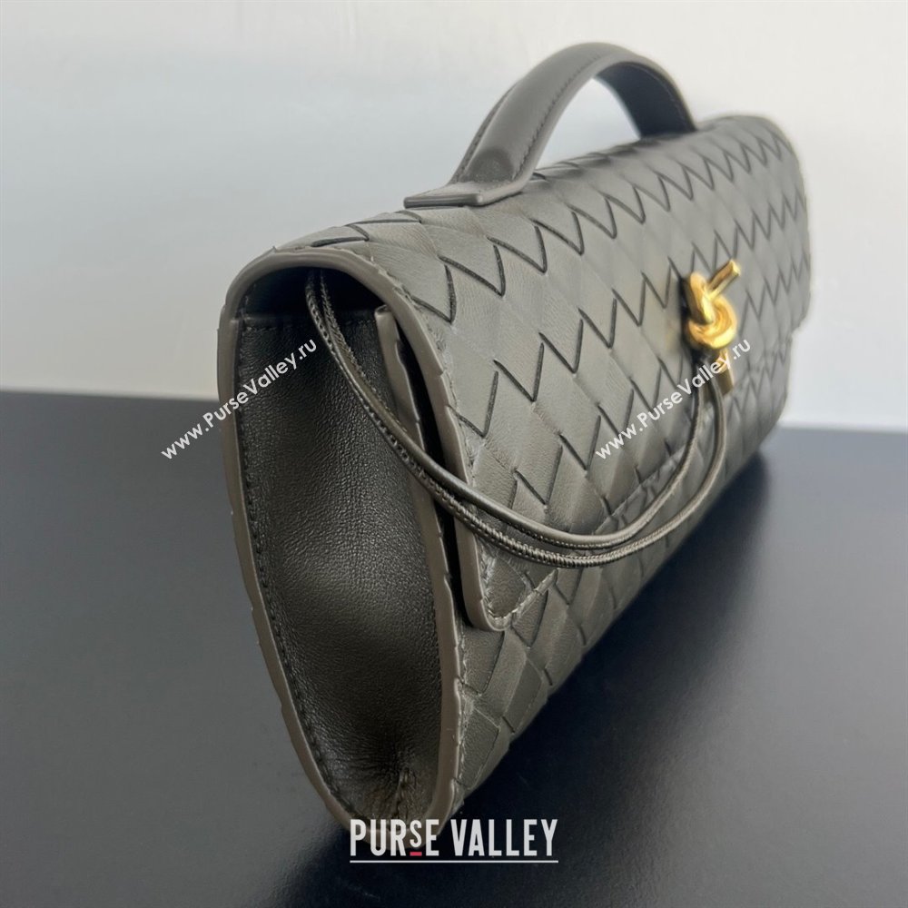 Bottega Veneta Long Clutch Bag Andiamo in Intrecciato Leather Dark Khaki 2025 741511 (WT-251119044)