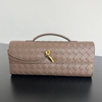 Bottega Veneta Long Clutch Bag Andiamo in Intrecciato Leather Pinenut Brown 2025 741511 (WT-251119045)