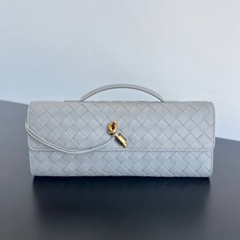 Bottega Veneta Long Clutch Bag Andiamo in Intrecciato Leather Silver Grey 2025 741511 (WT-251119046)