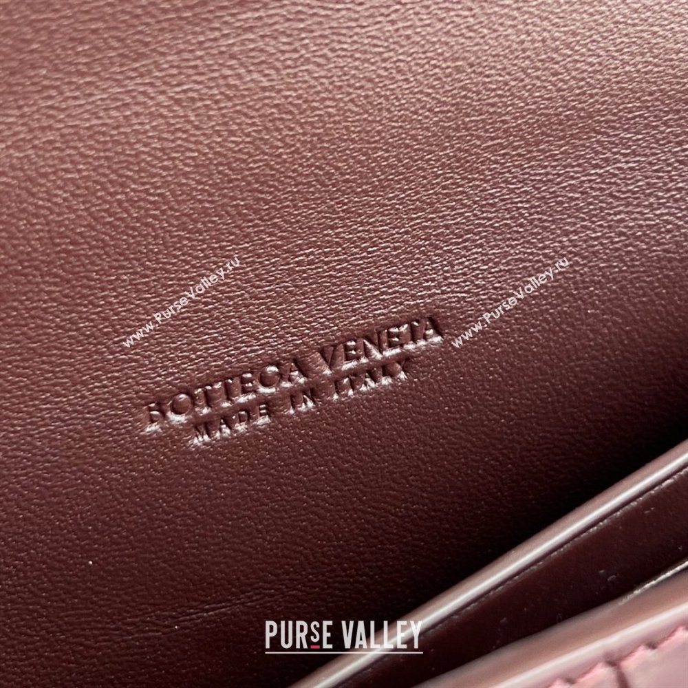 Bottega Veneta Long Clutch Bag Andiamo in Crocodile Embossed Leather Dark Brown 2025 741511 (WT-251119047)