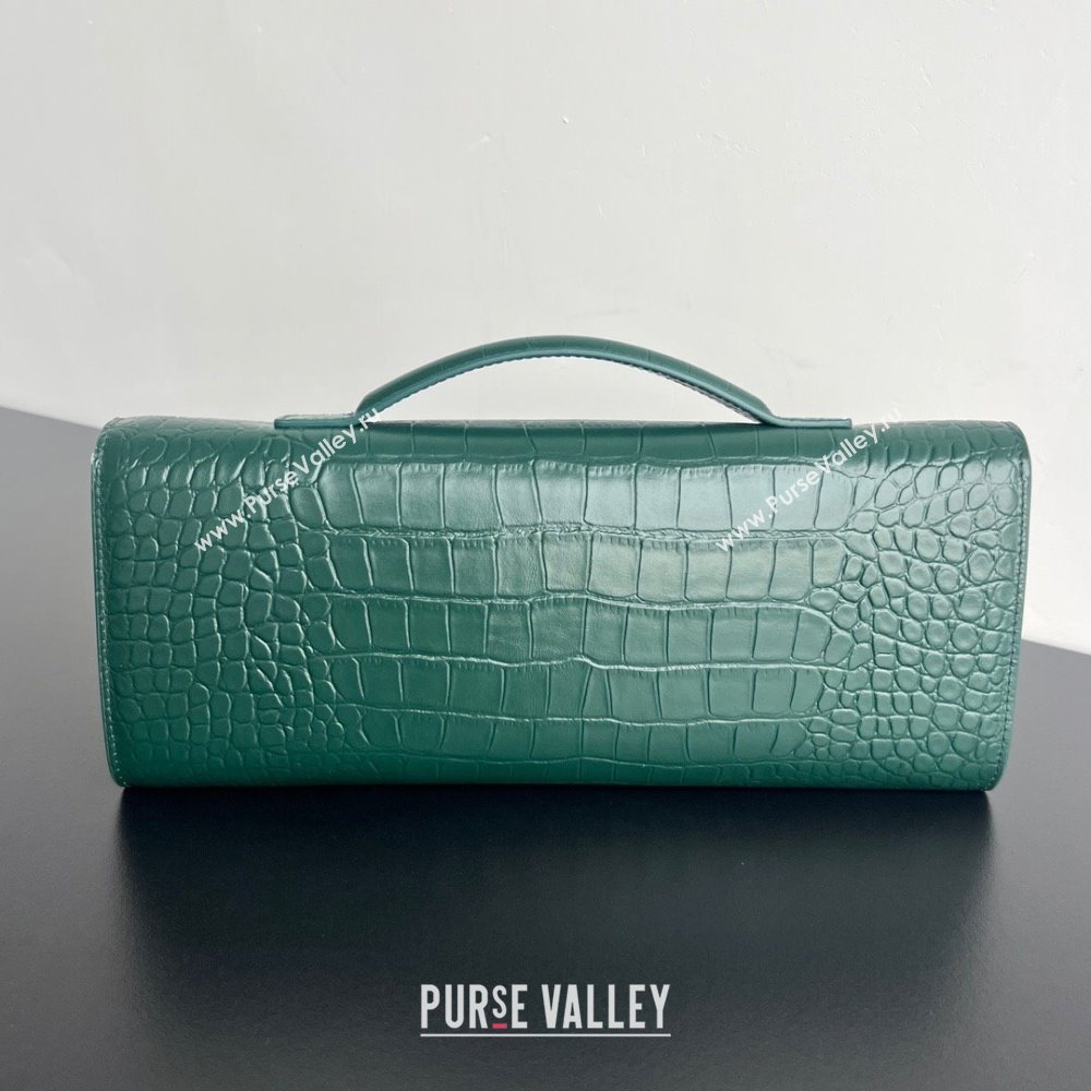 Bottega Veneta Long Clutch Bag Andiamo in Crocodile Embossed Leather Emerald Green 2025 741511 (WT-251119049)